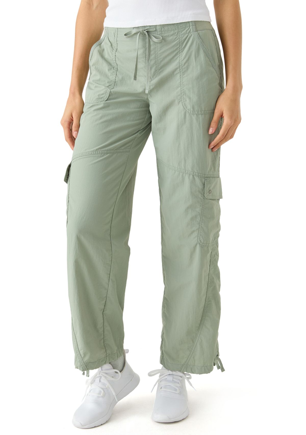 Womens Rib Waist Cargo Pants