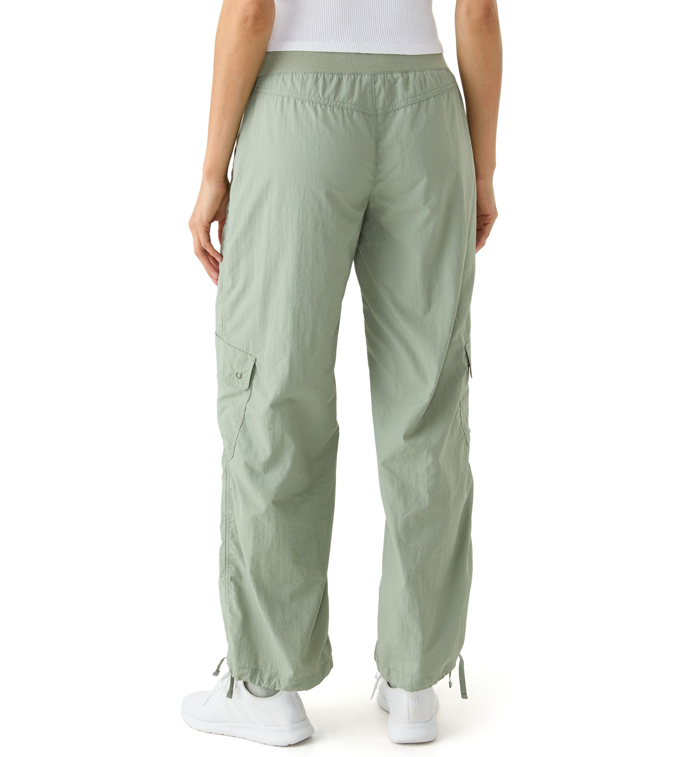 Womens Rib Waist Cargo Pants