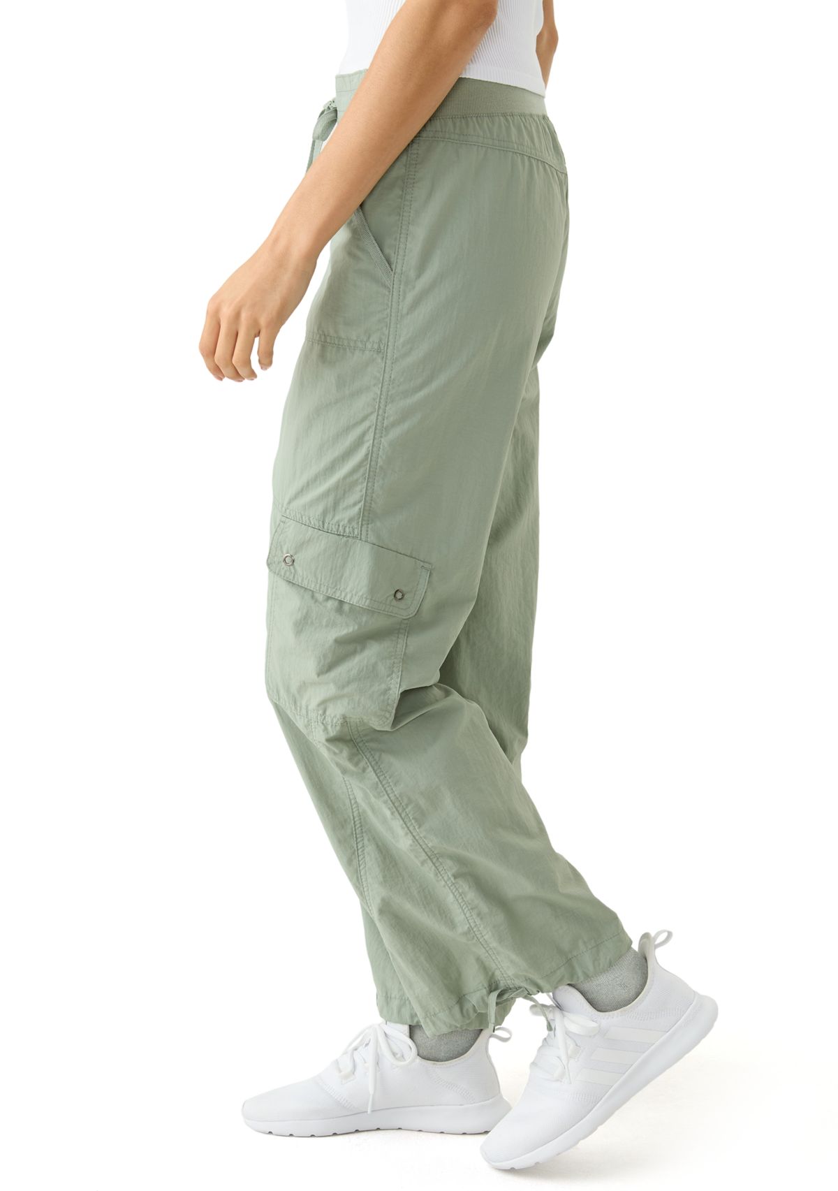 Womens Rib Waist Cargo Pants
