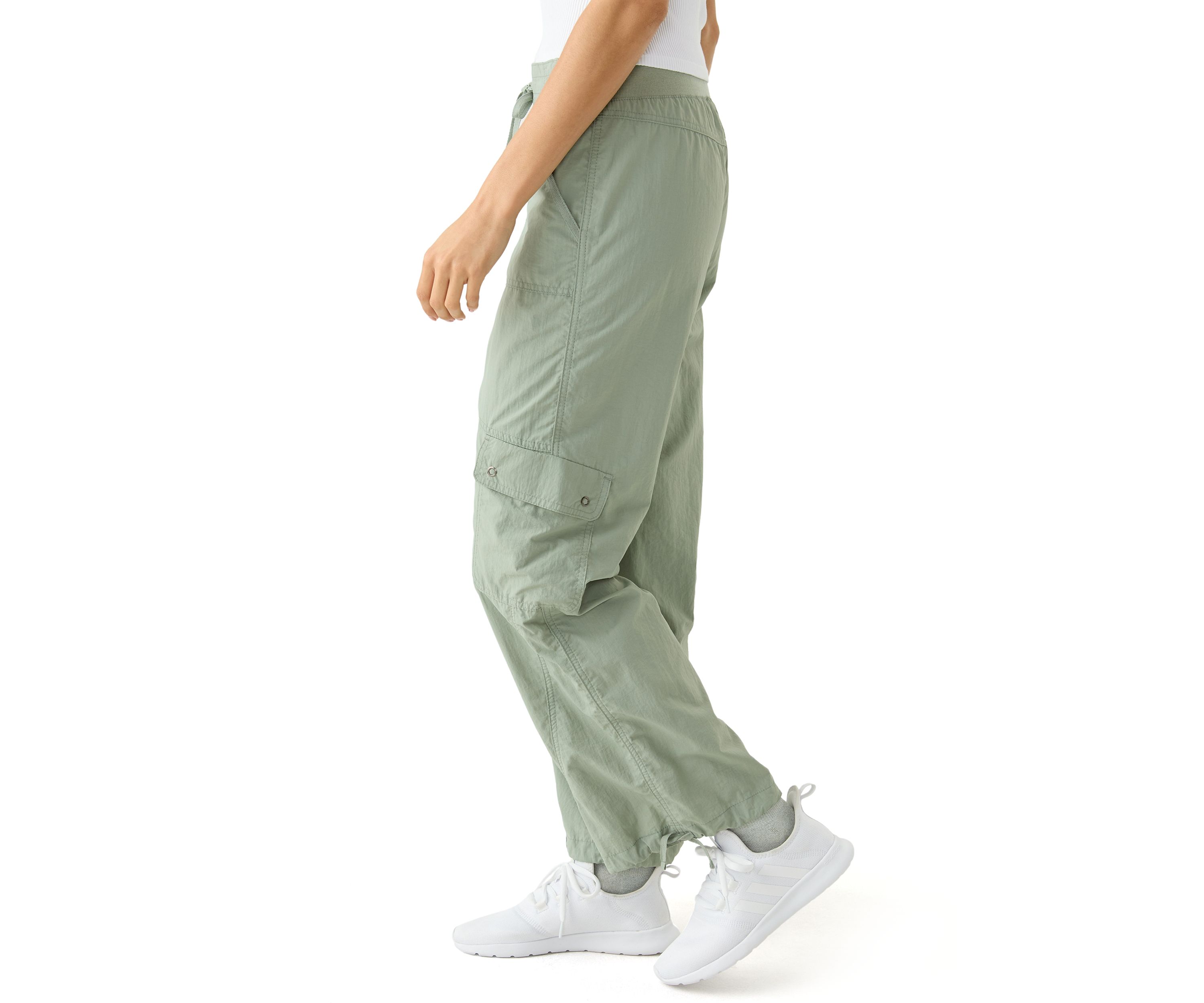 Womens Rib Waist Cargo Pants