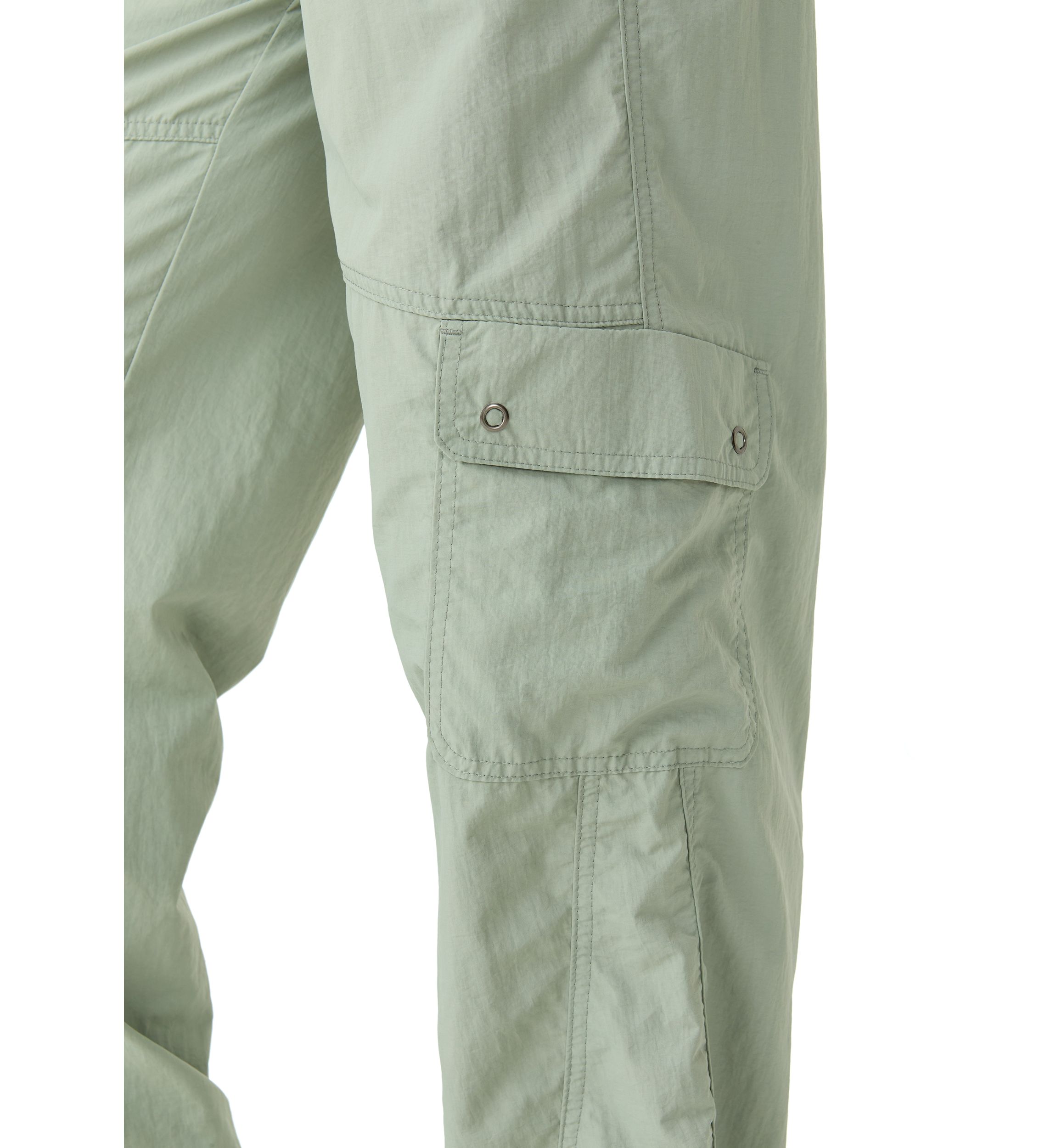 Womens Rib Waist Cargo Pants