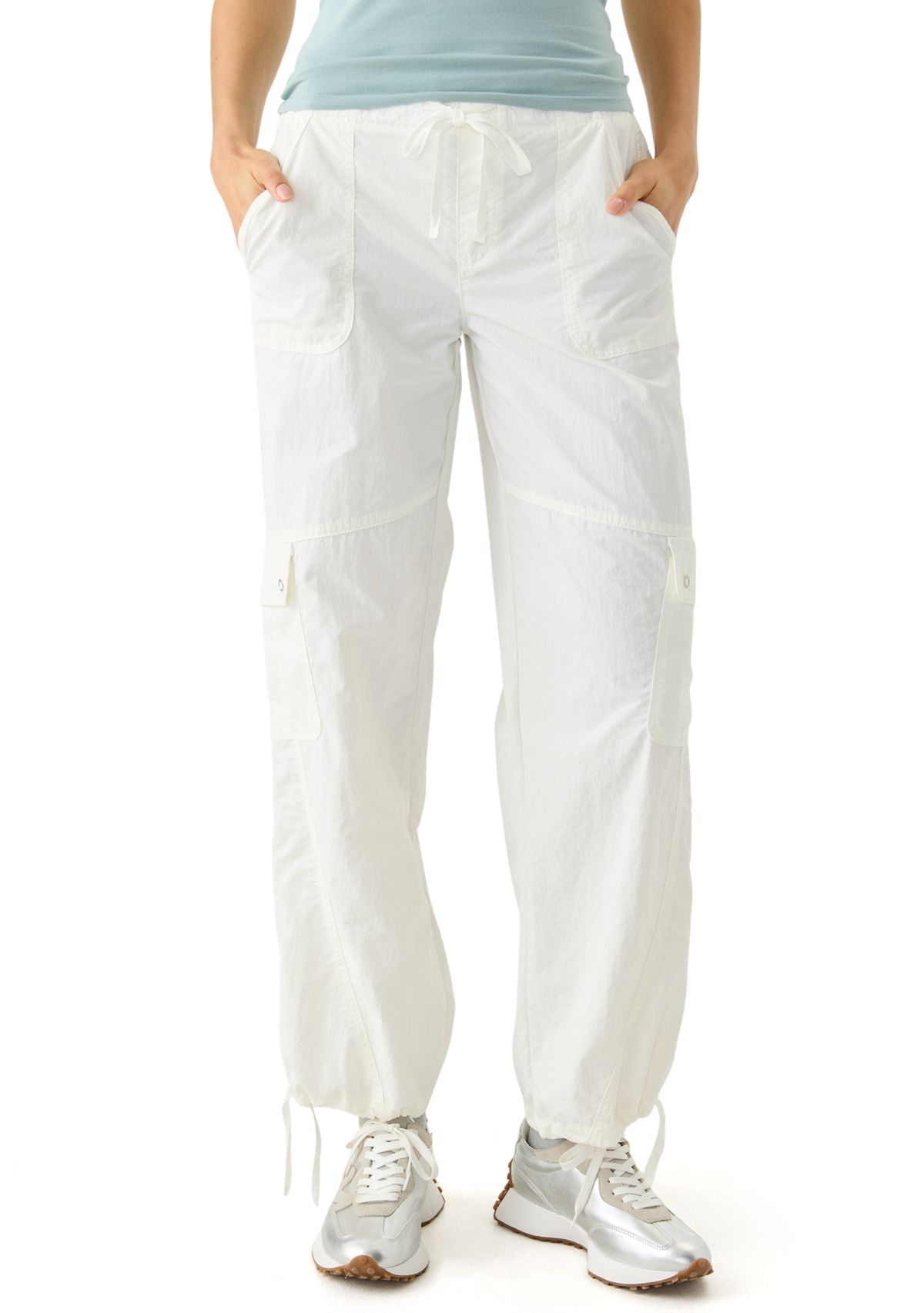 Womens Rib Waist Cargo Pants
