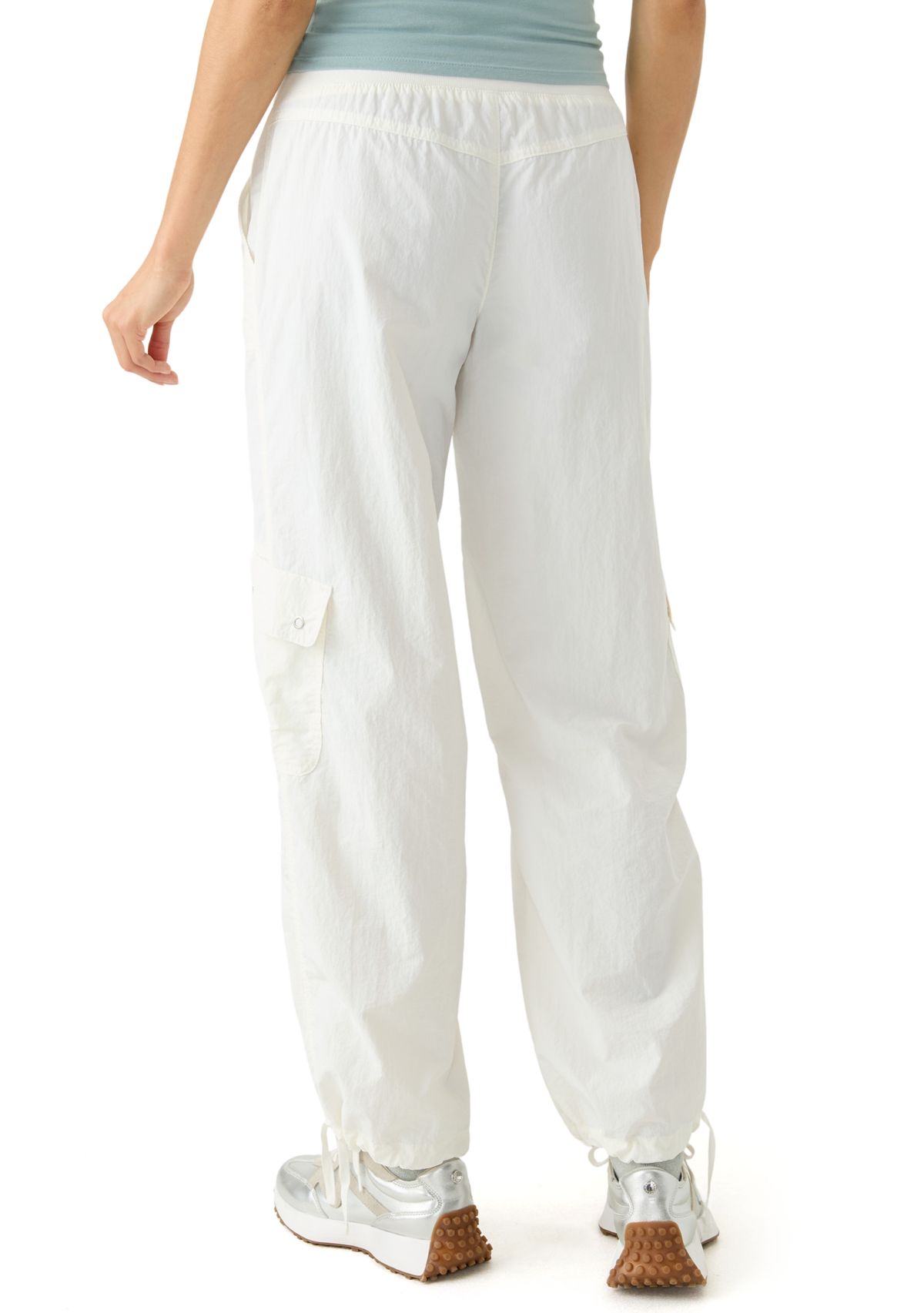 Womens Rib Waist Cargo Pants