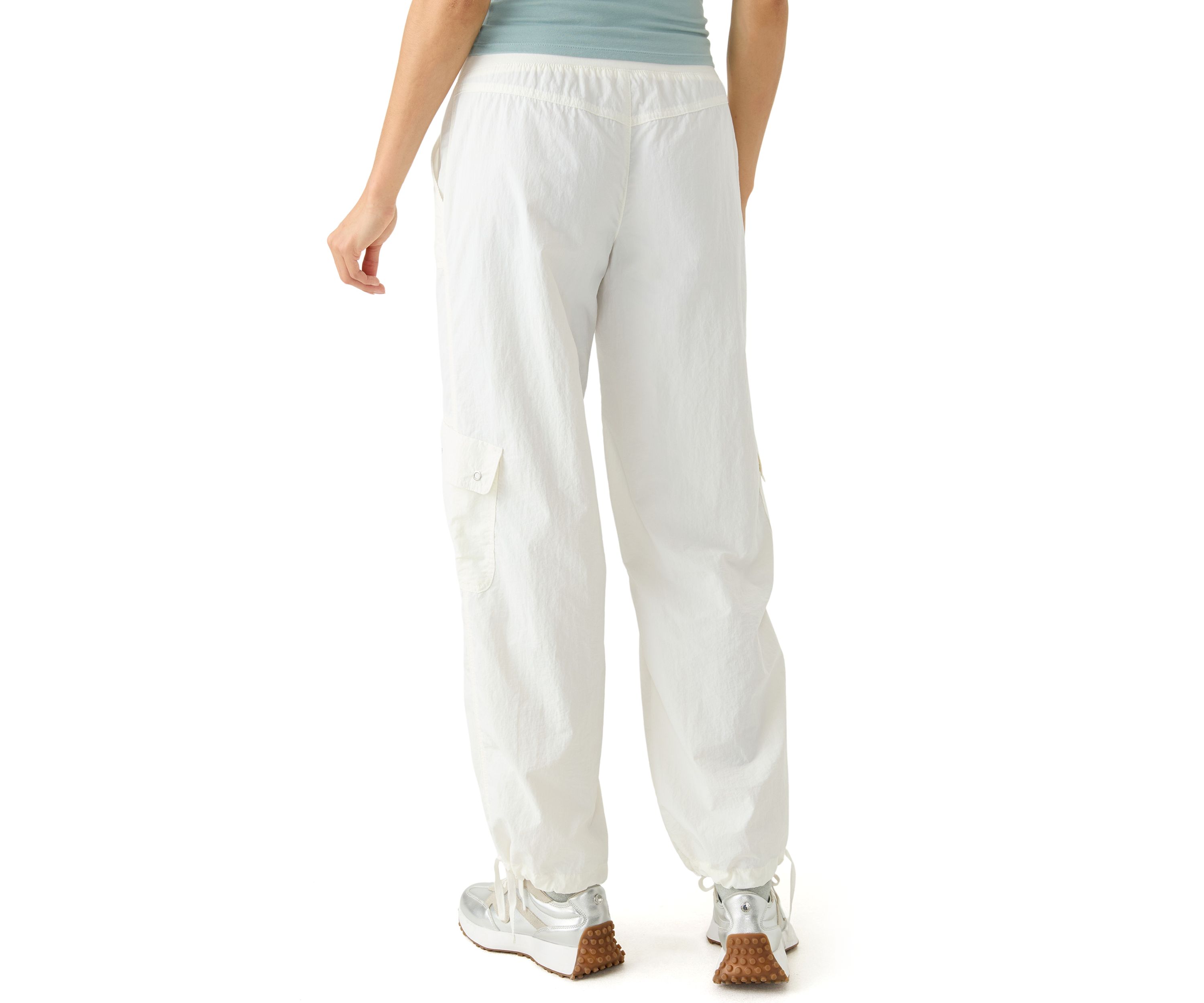 Womens Rib Waist Cargo Pants