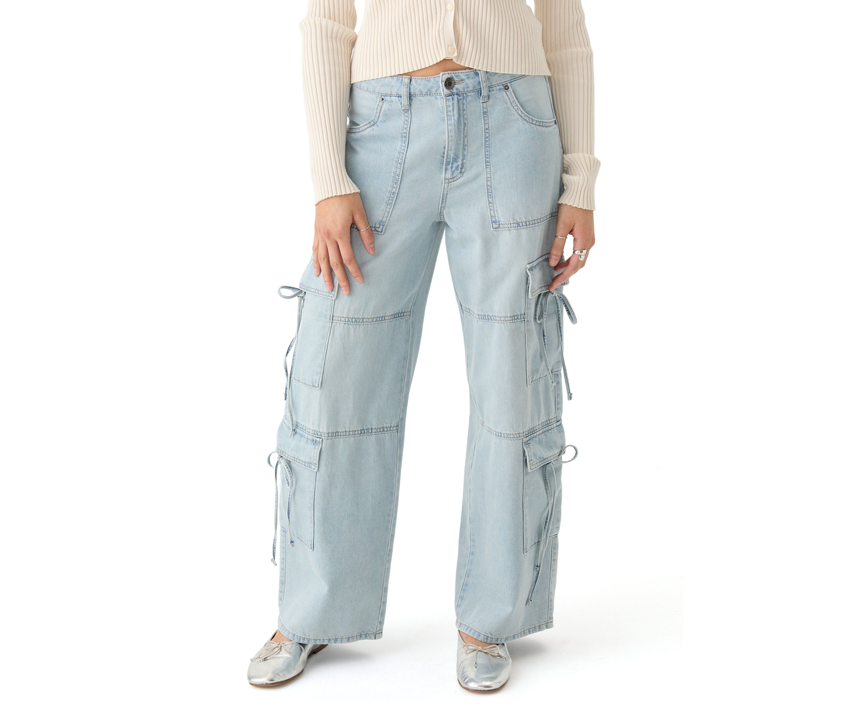 Womens Cargo Jeans with Bows