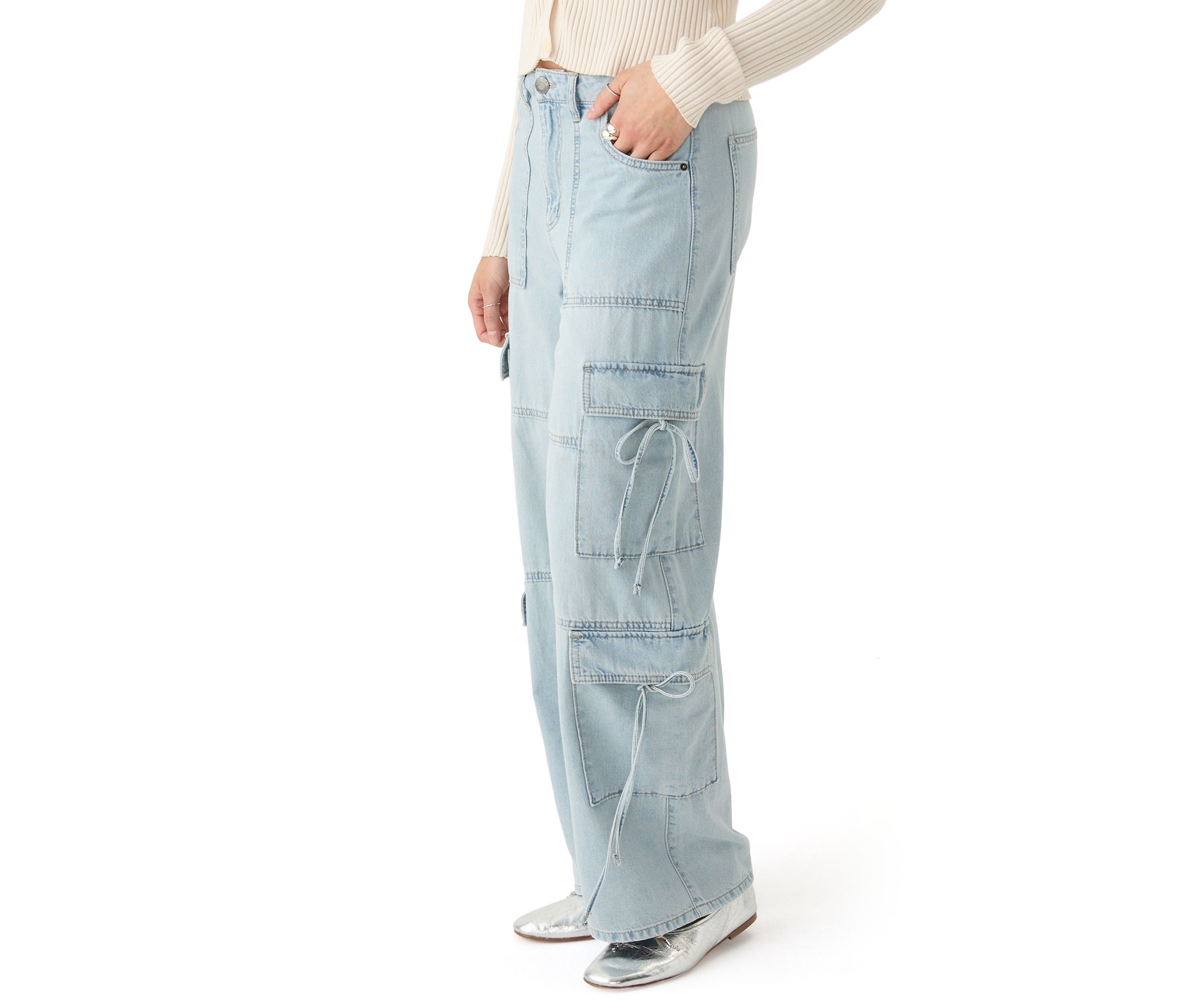 Womens Cargo Jeans with Bows