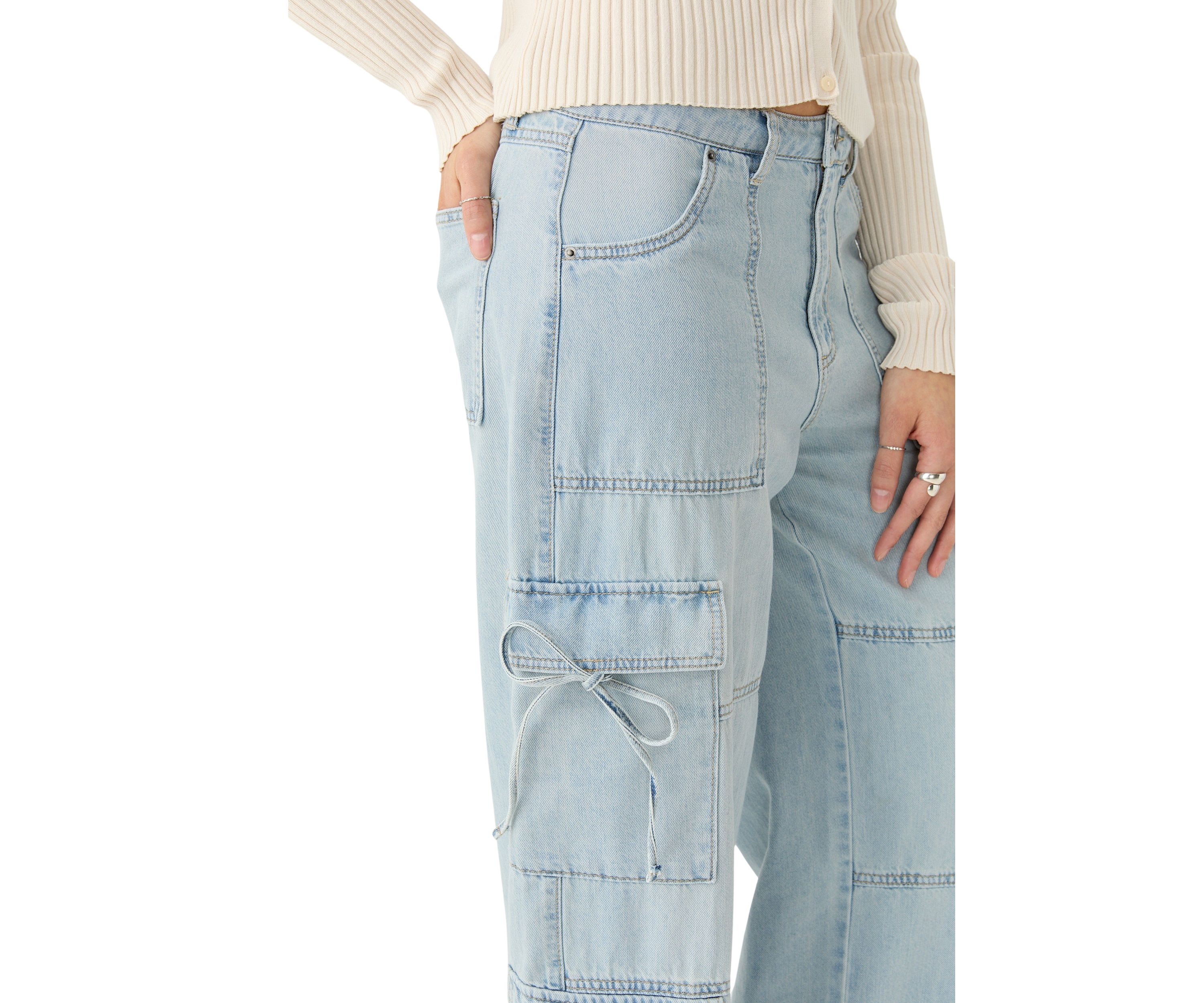 Womens Cargo Jeans with Bows