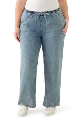 Vanilla Star Women's Plus Size Cozy Pull-On Jeans, 3X