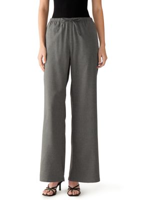 Vanilla Star Women's Pull-On Wide Leg Trousers, Grey, XL