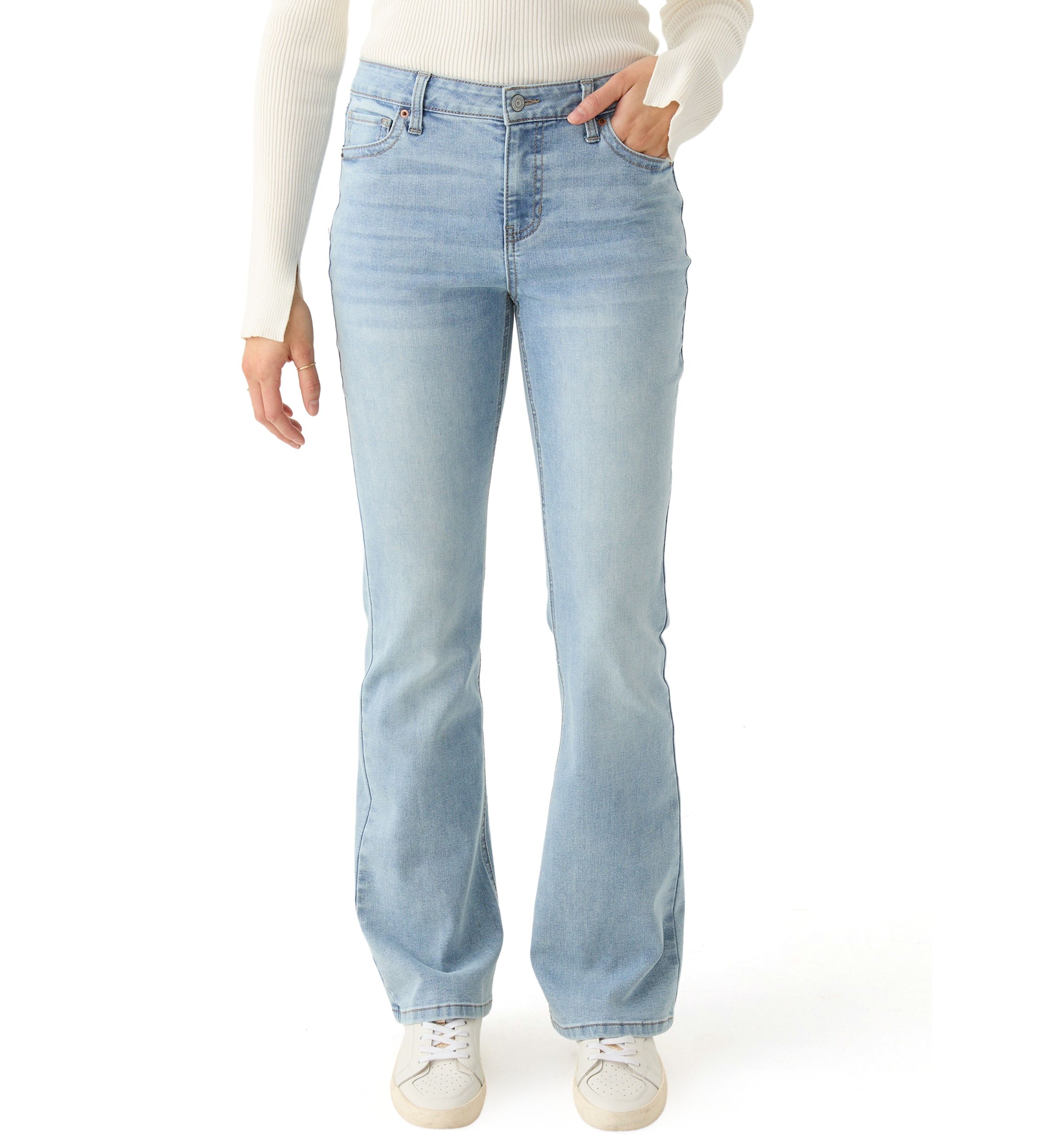 Womens Bootcut Butterfly Embroidered Jeans