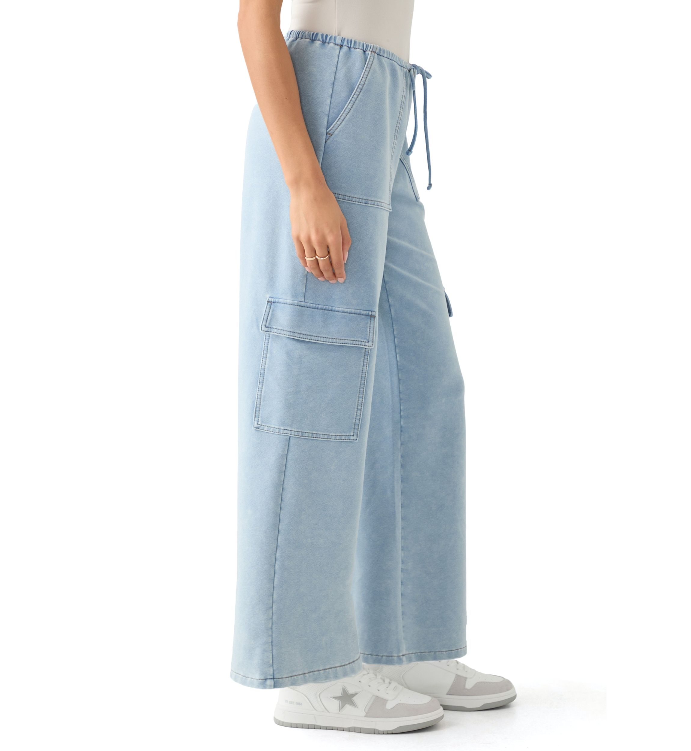 Womens Mini Waist Porkchop Pocket Pants