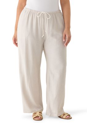 Vanilla Star Women's Plus Size Linen Pants, 3X