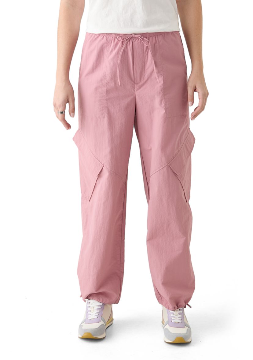 Womens Angled Pocket Cargo Parachute Pants