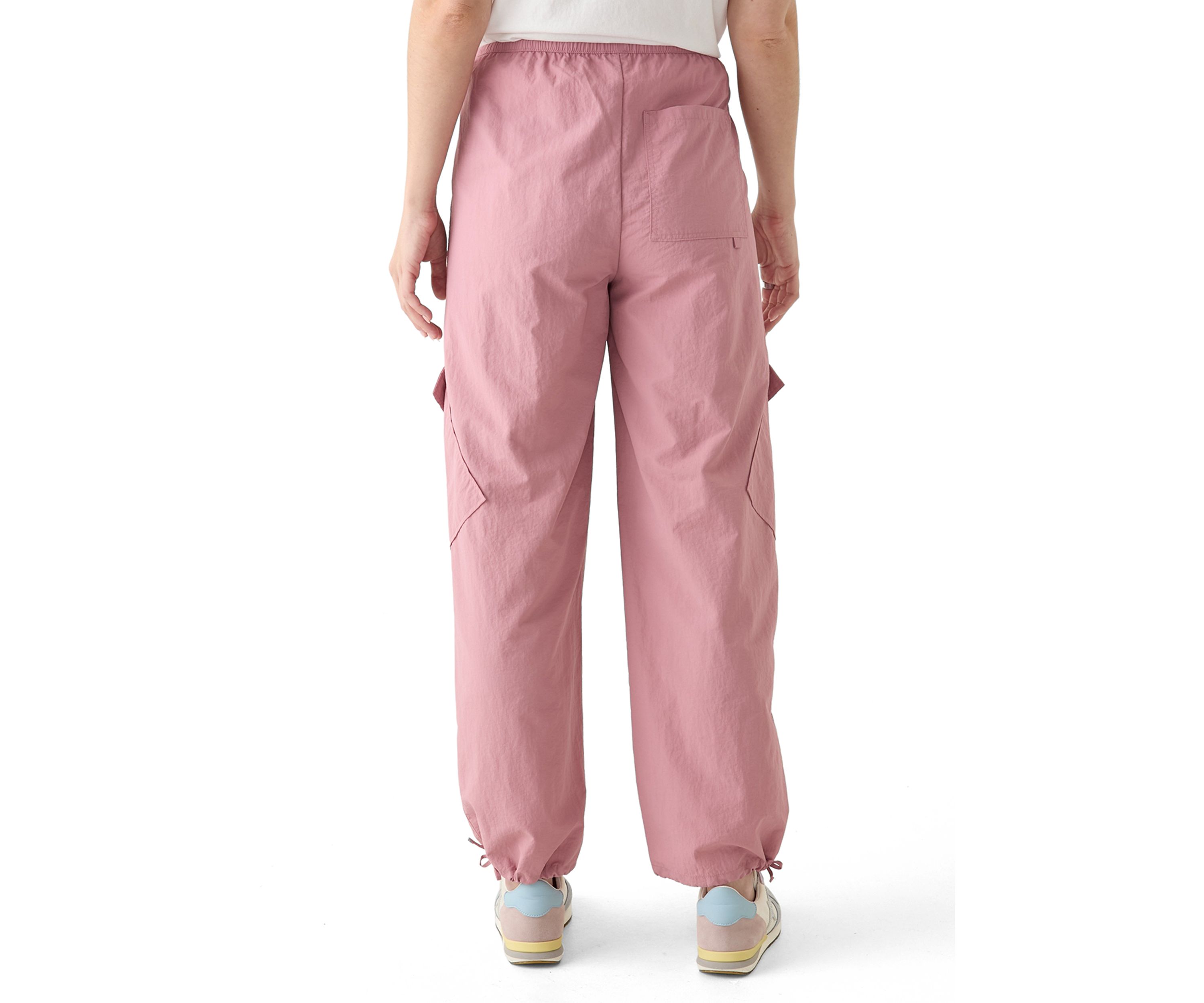 Womens Angled Pocket Cargo Parachute Pants