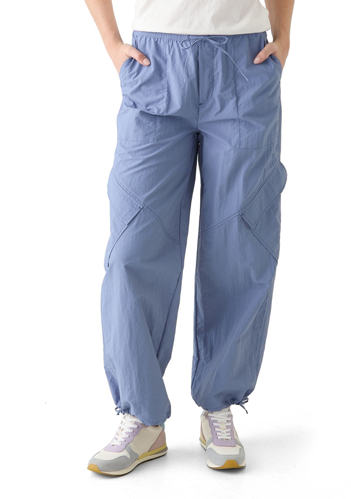 Womens Angled Cargo Parachute Pants