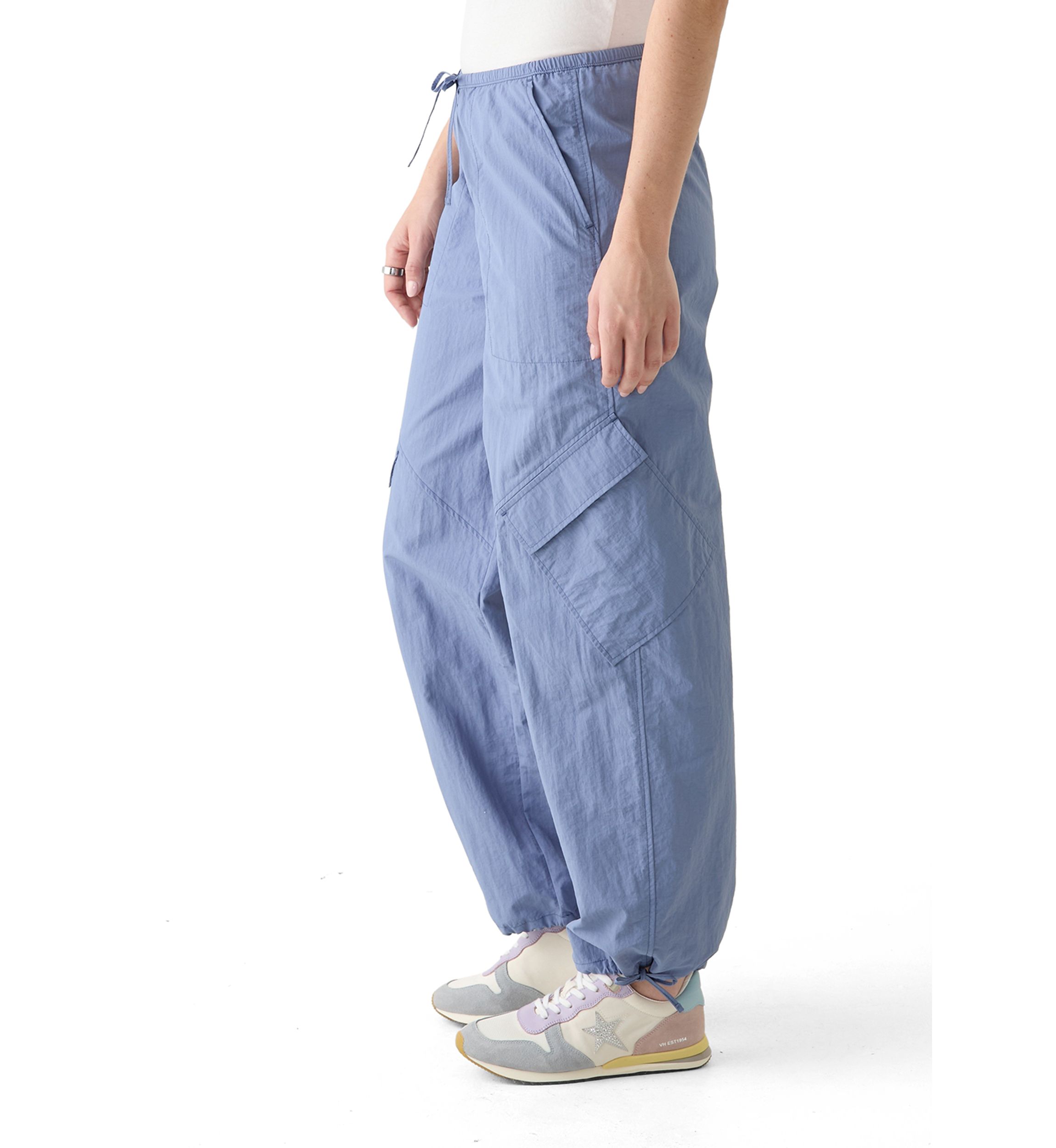 Womens Angled Cargo Parachute Pants