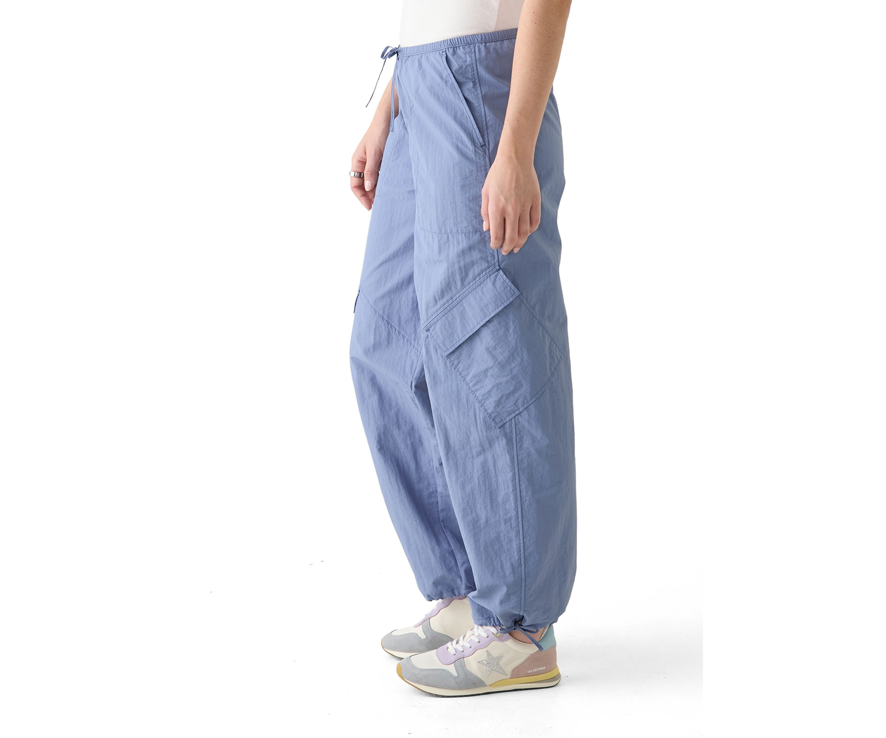 Womens Angled Cargo Parachute Pants