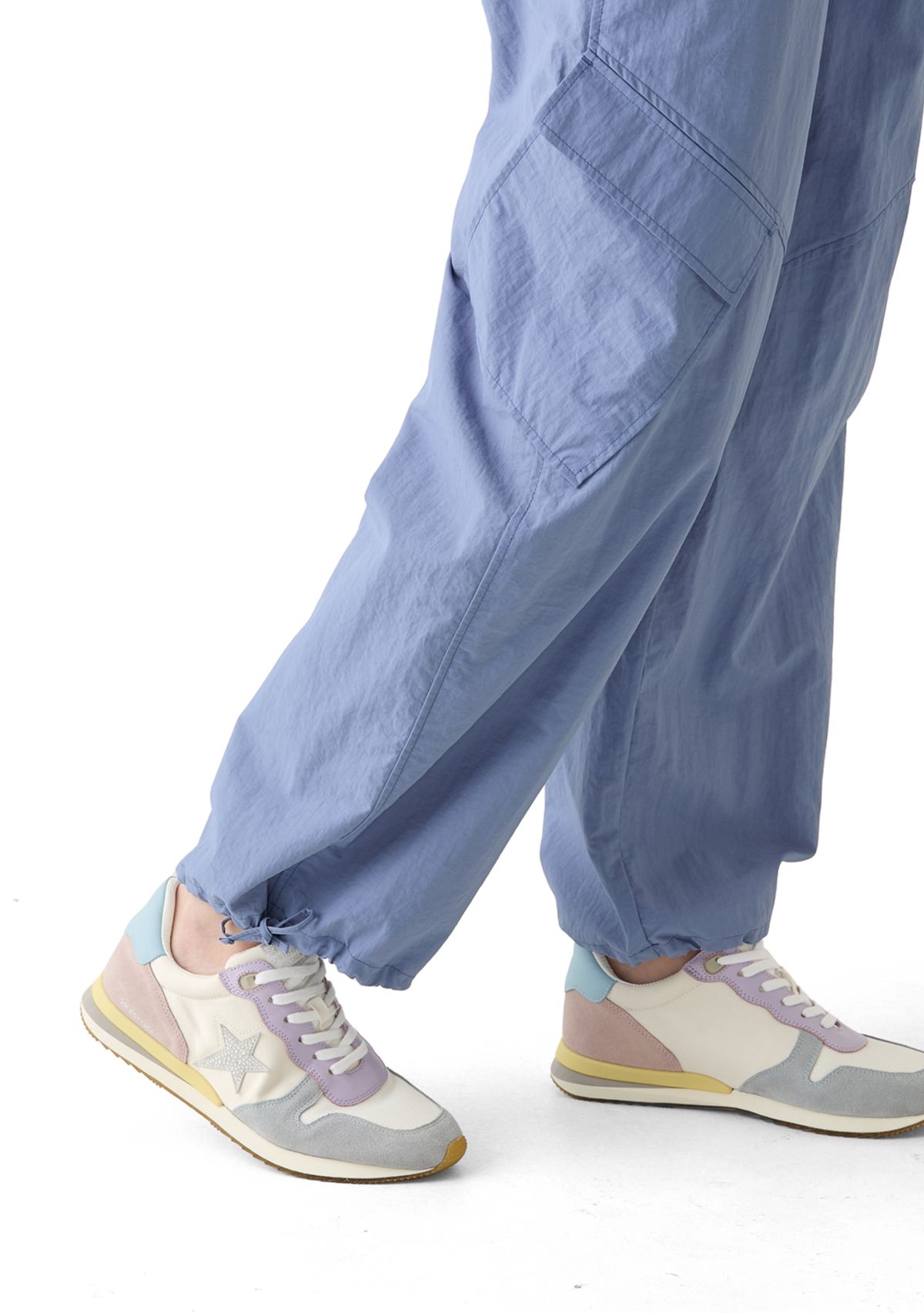 Womens Angled Cargo Parachute Pants