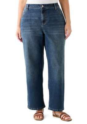 Vanilla Star Women's Plus Size Relaxed Straight Leg Jeans, 22