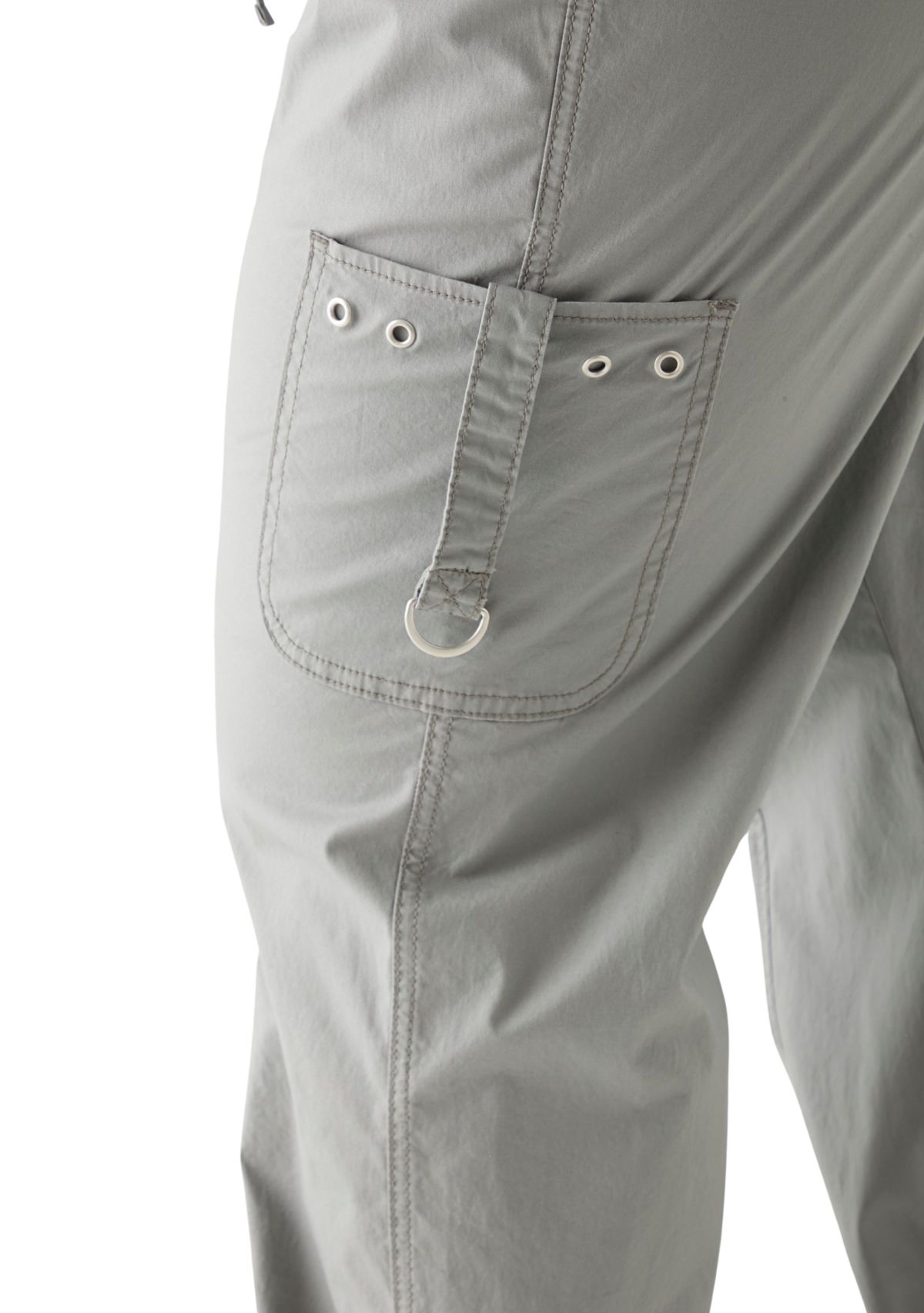 Plus Size Ribbed Waist Poplin Utility Pants