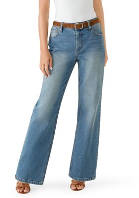 Vanilla Star Women's Straight Leg Jeans with Belt, 14
