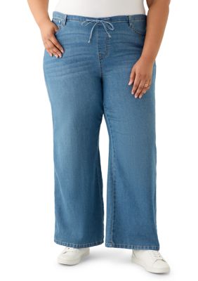 Vanilla Star Women's Plus Size Cozy Pull On Jeans