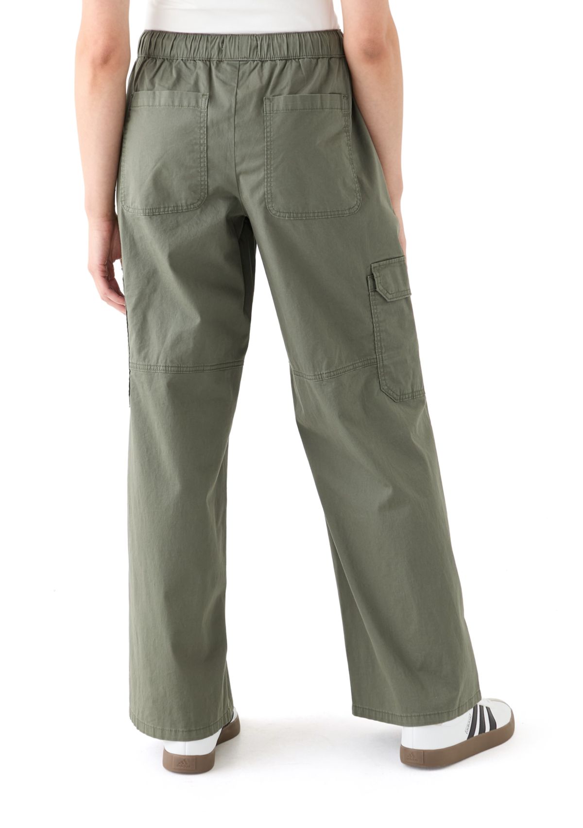 Womens Poplin A-Line Wide Leg Pants