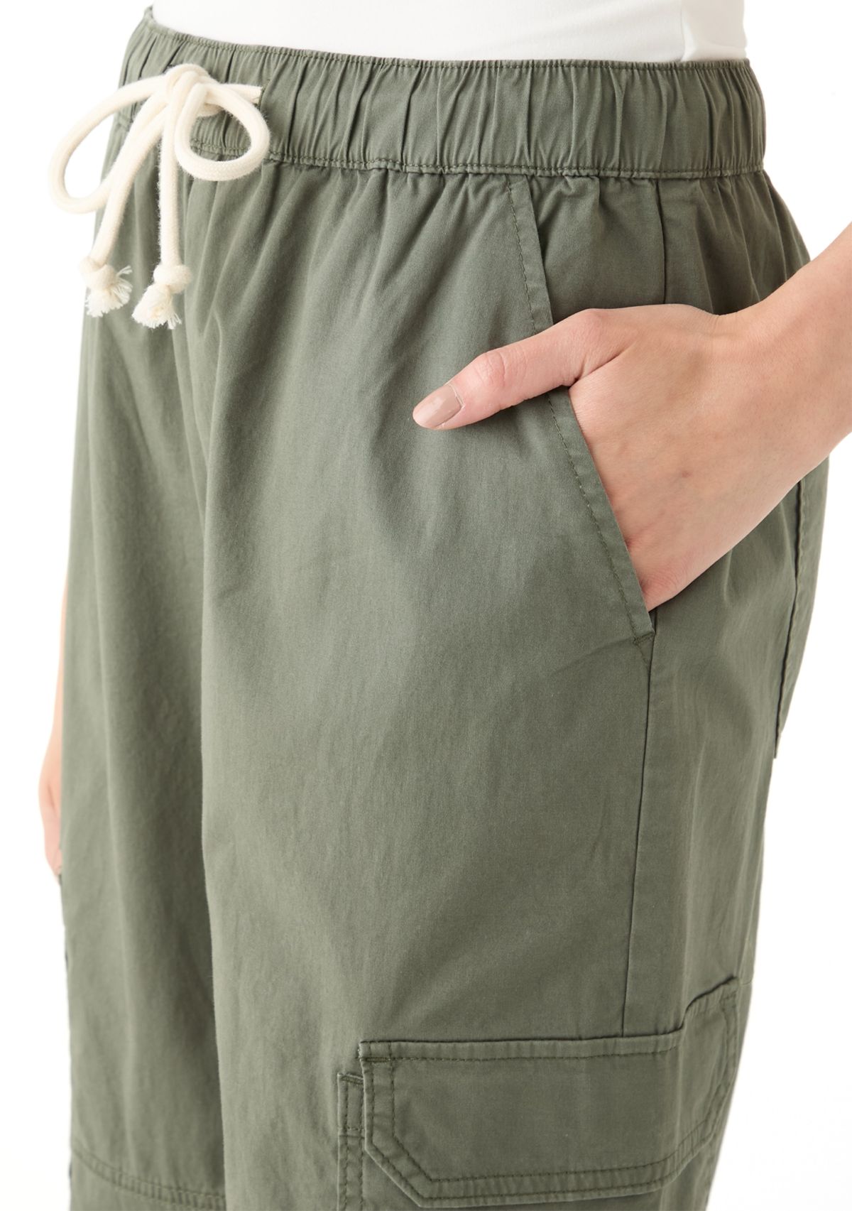 Womens Poplin A-Line Wide Leg Pants