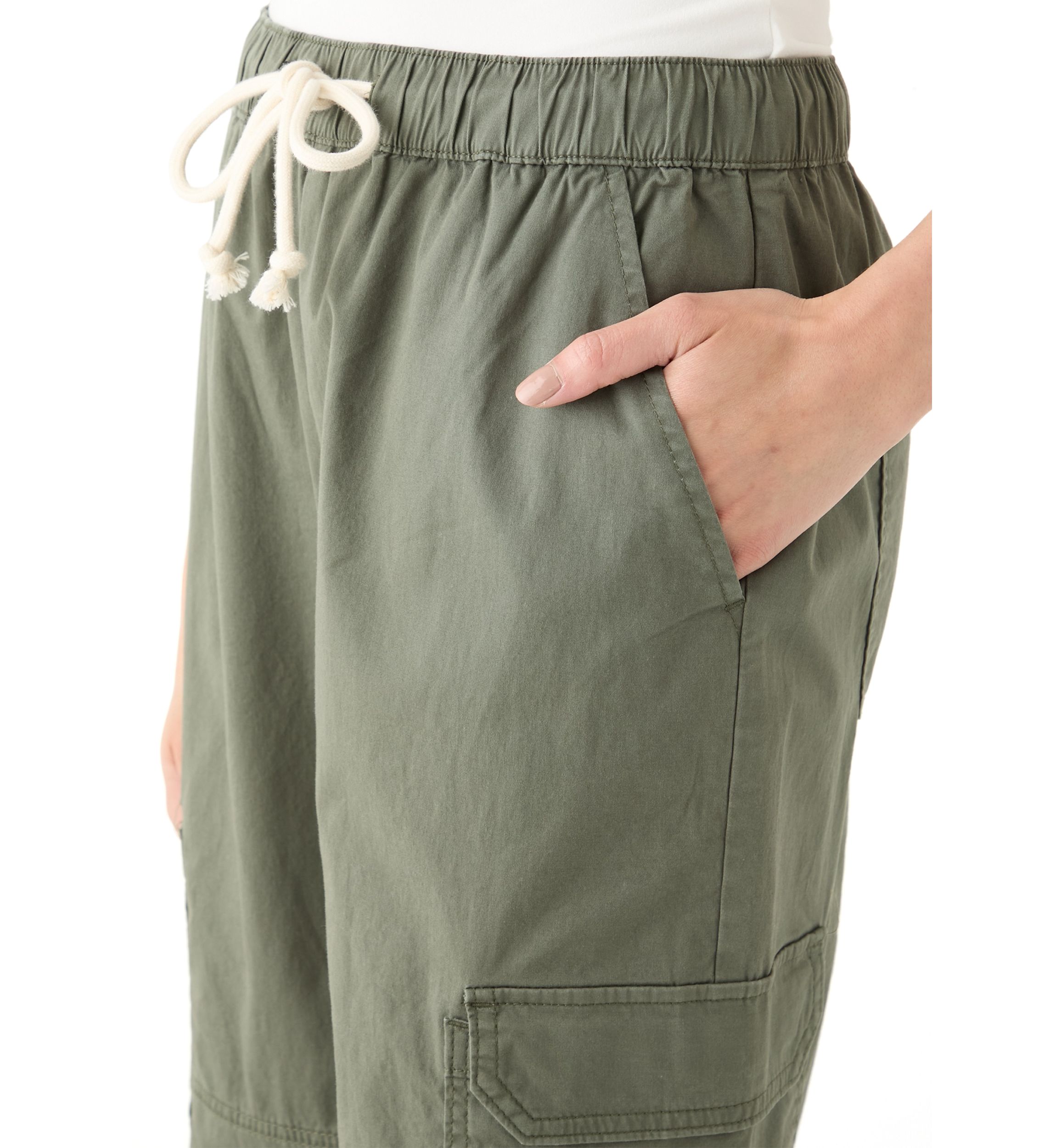 Womens Poplin A-Line Wide Leg Pants