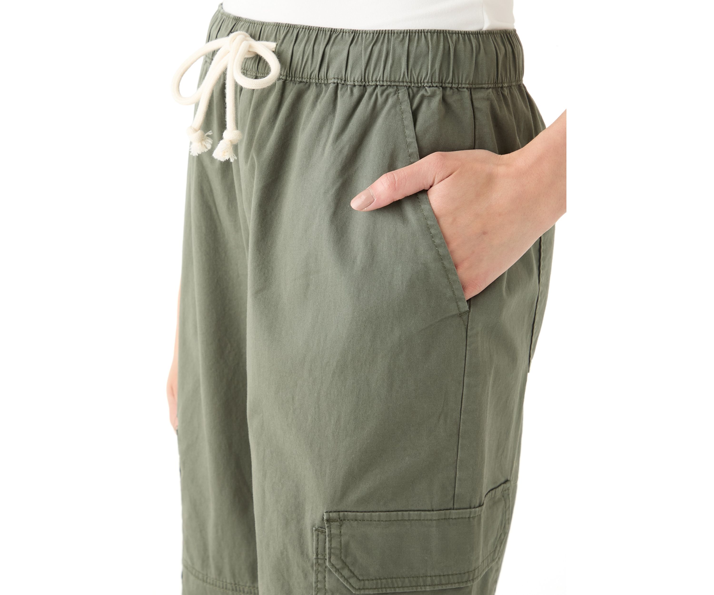 Womens Poplin A-Line Wide Leg Pants