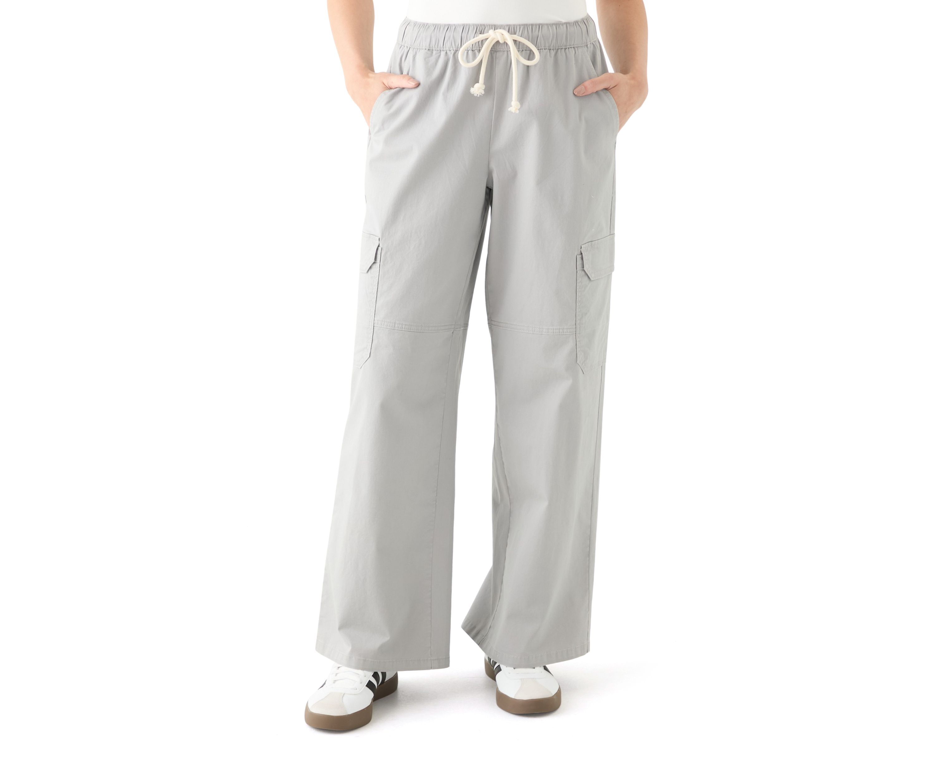 Womens A-Line Poplin Wide Leg Pants