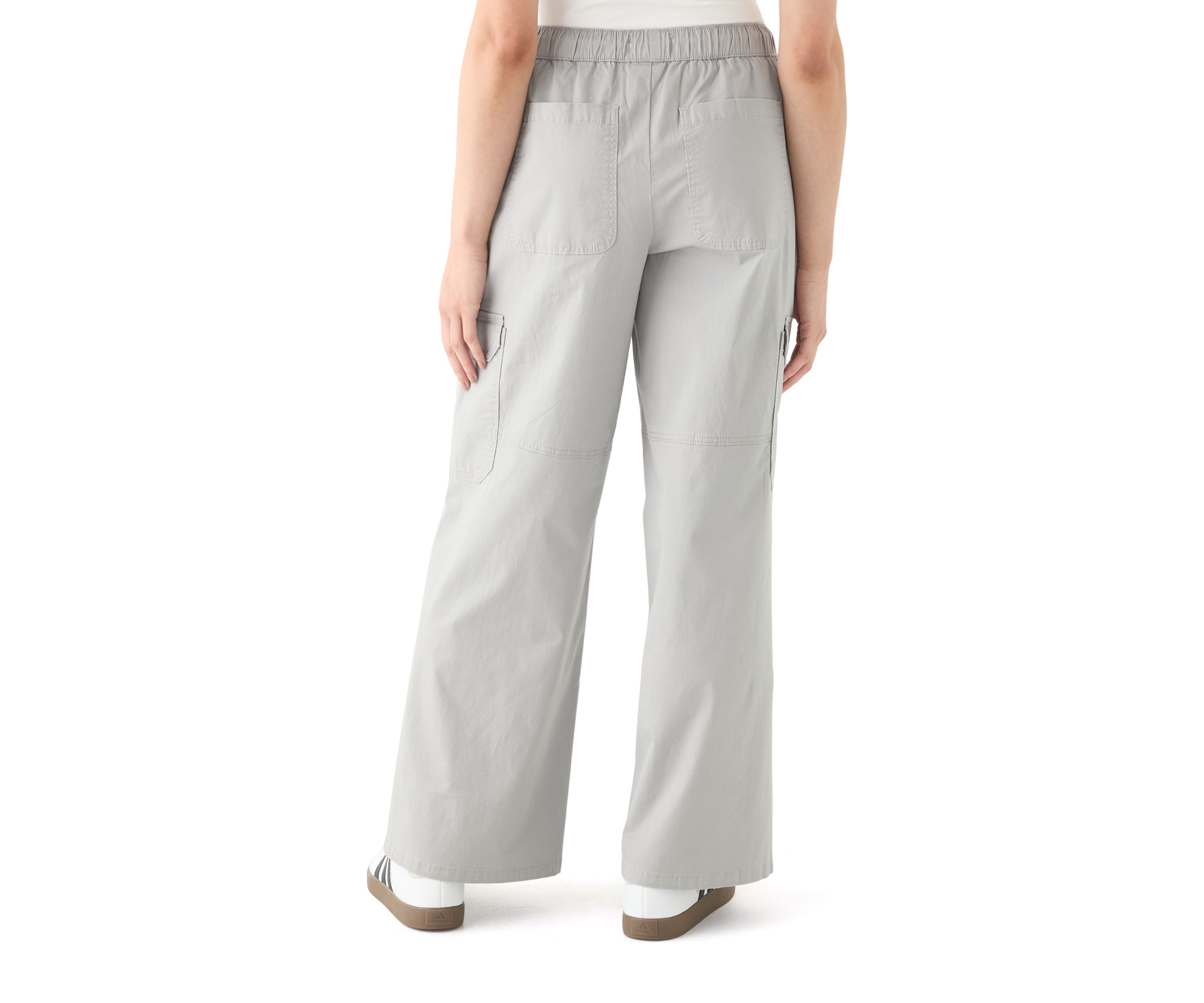 Womens A-Line Poplin Wide Leg Pants