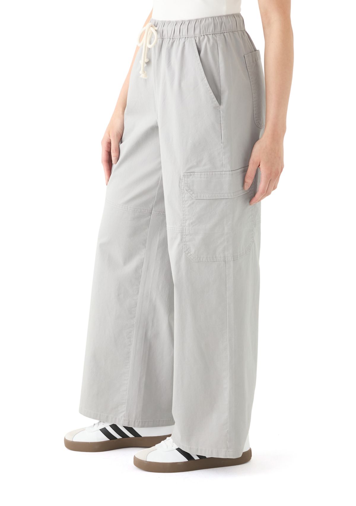 Womens A-Line Poplin Wide Leg Pants