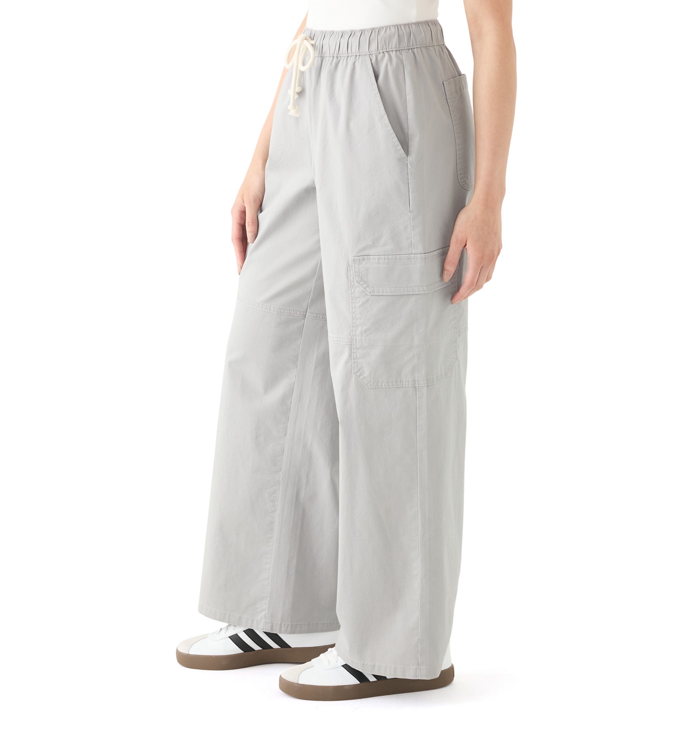 Womens A-Line Poplin Wide Leg Pants