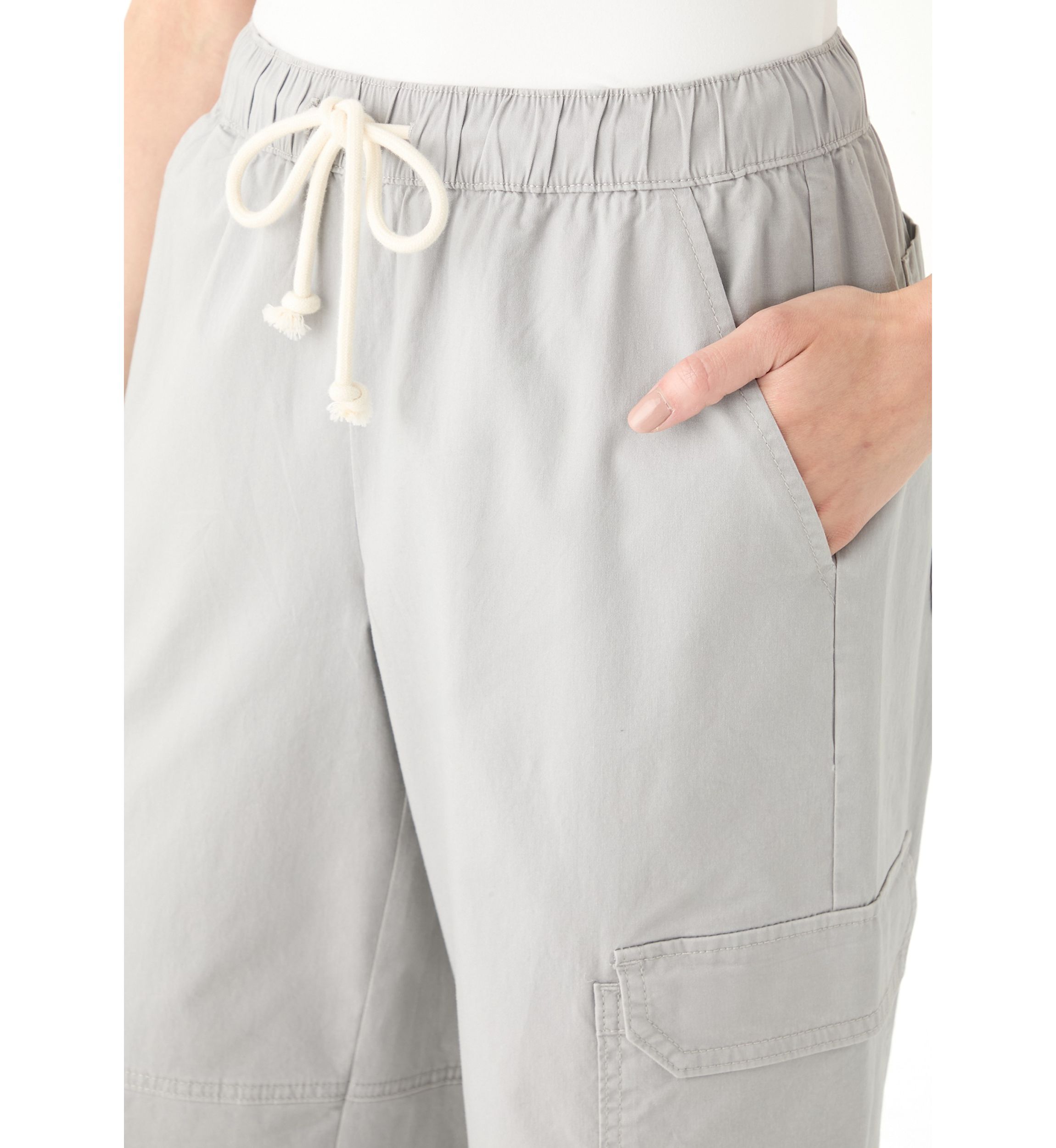 Womens A-Line Poplin Wide Leg Pants