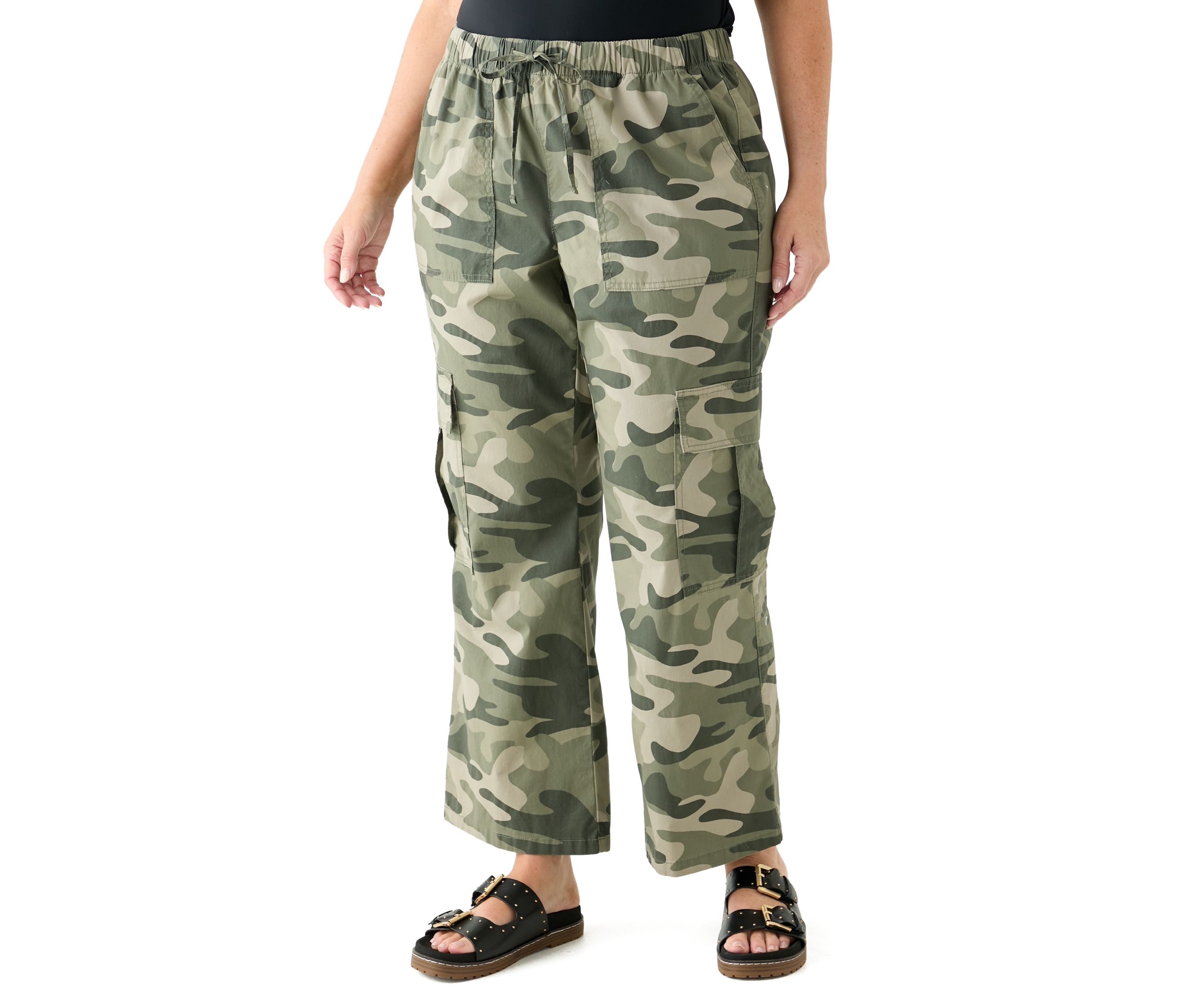 Plus Size Poplin Utility Pants