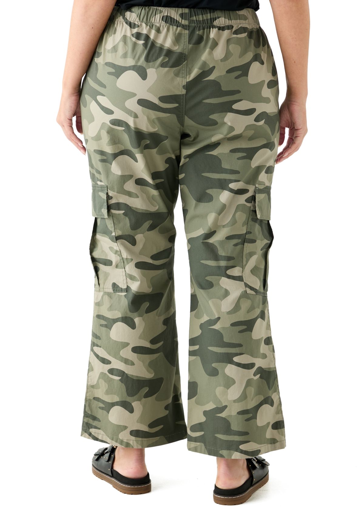 Plus Size Poplin Utility Pants