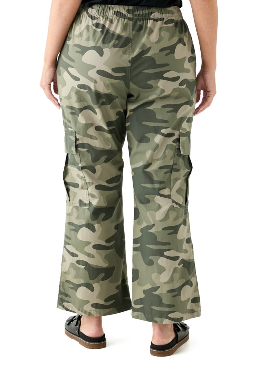 Plus Size Poplin Utility Pants