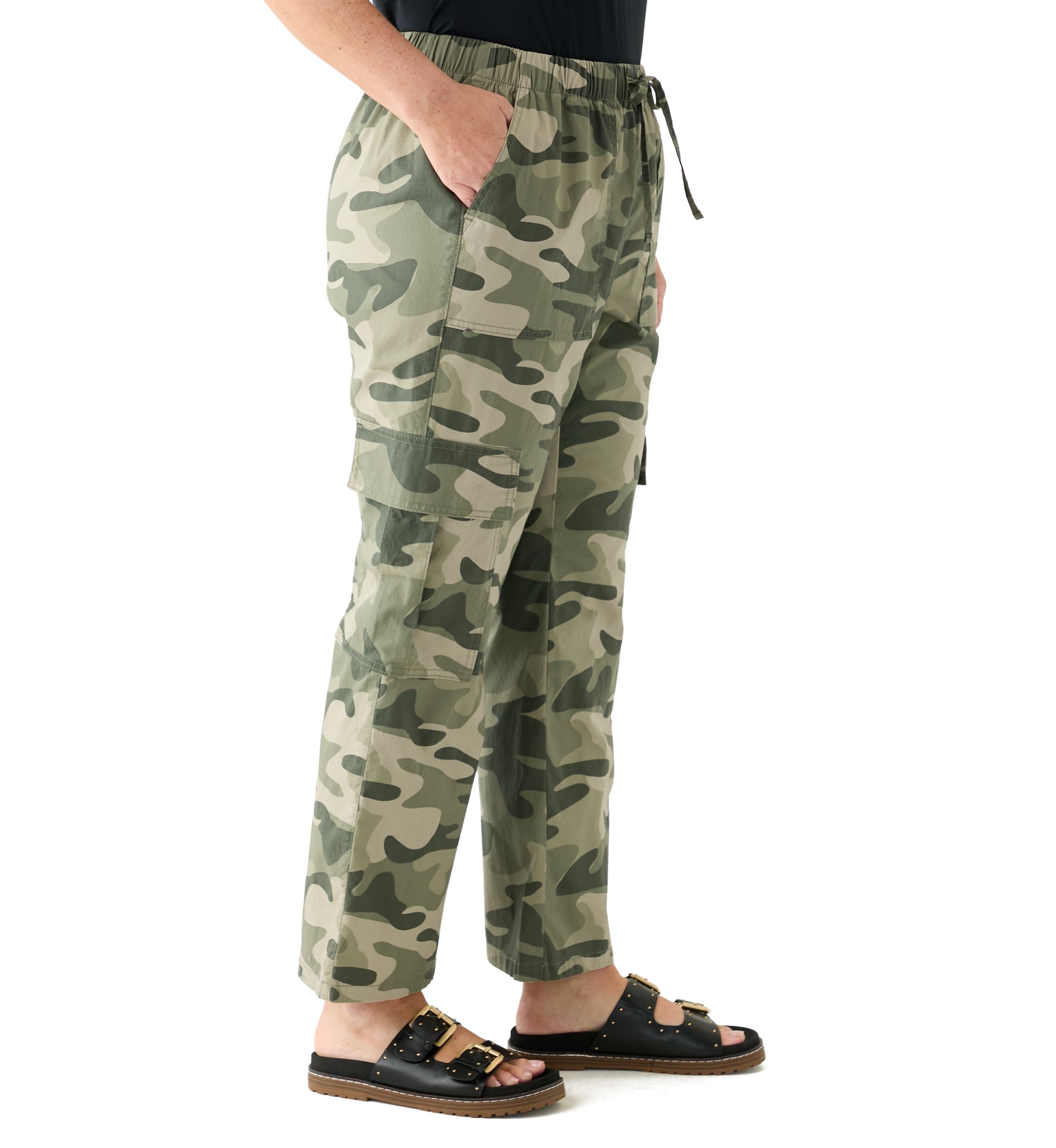 Plus Size Poplin Utility Pants