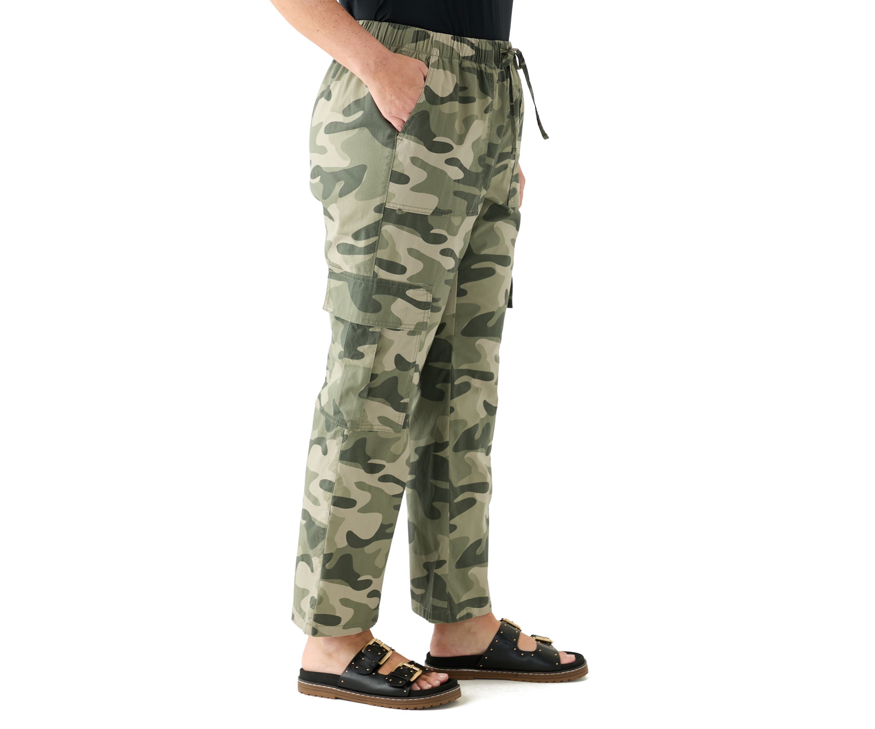 Plus Size Poplin Utility Pants