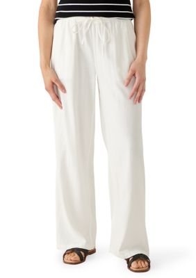 Vanilla Star Women's Relaxed Mid-Rise Pants, White, XL