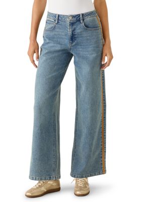 Vanilla Star Women's Baggy Jeans with Side Suede, 16