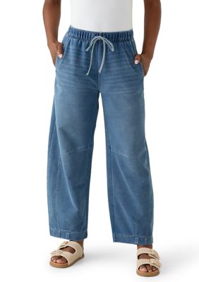 Vanilla Star Women's Knit Barrel Jeans, XL