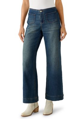Vanilla Star Women's No Waist Patch Pocket Jeans