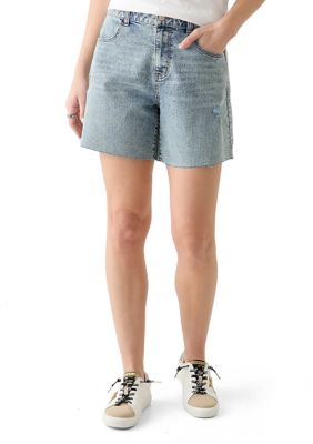 Vanilla Star Women's Clean Hem Cut Off Denim Shorts