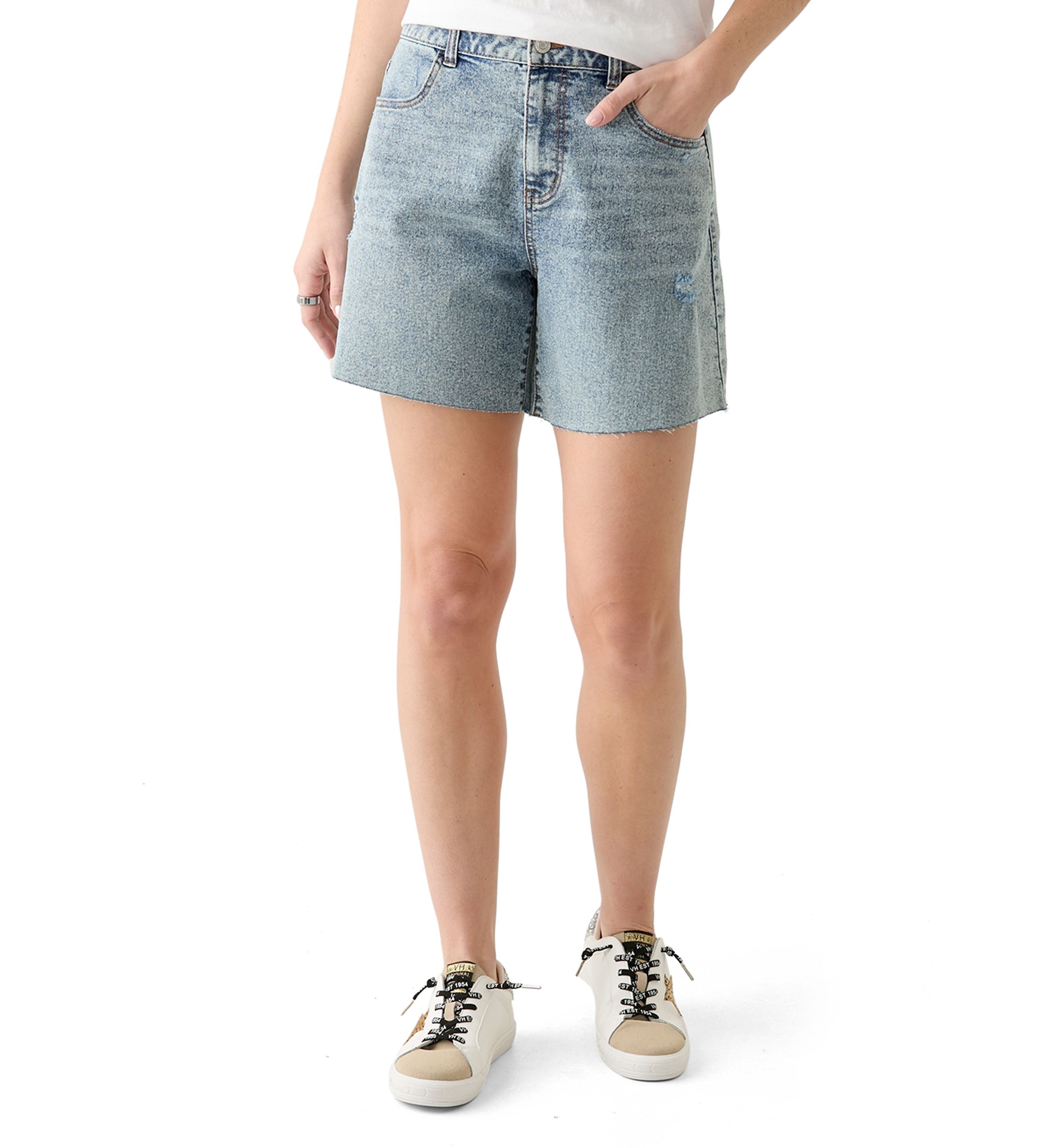 Womens Clean Hem Cut Off Denim Shorts