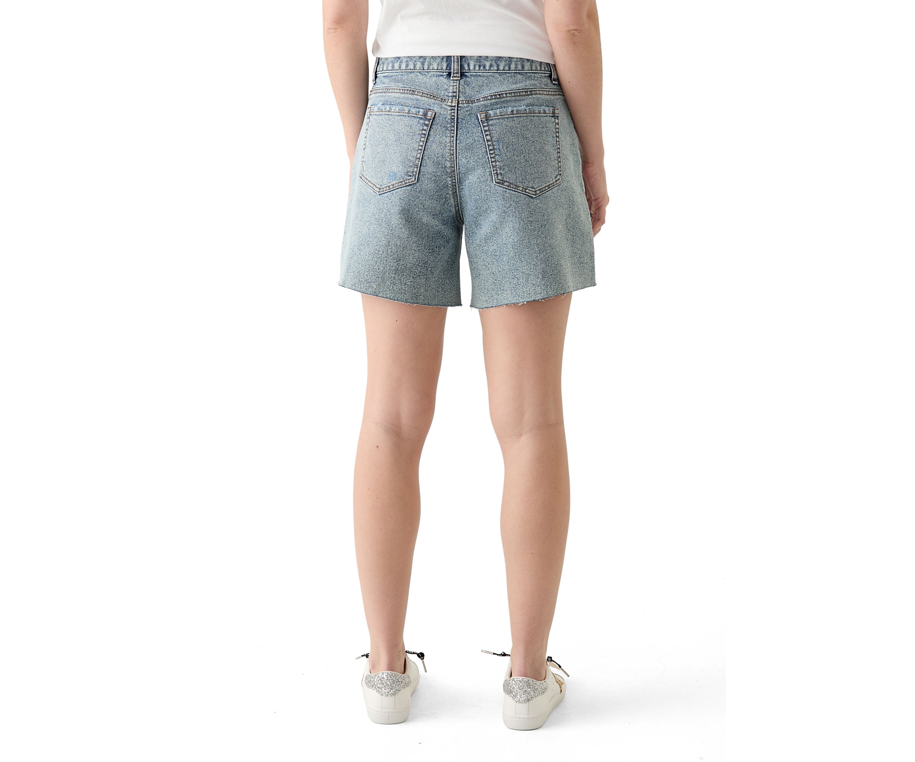 Womens Clean Hem Cut Off Denim Shorts