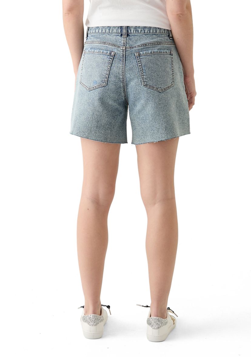 Womens Clean Hem Cut Off Denim Shorts
