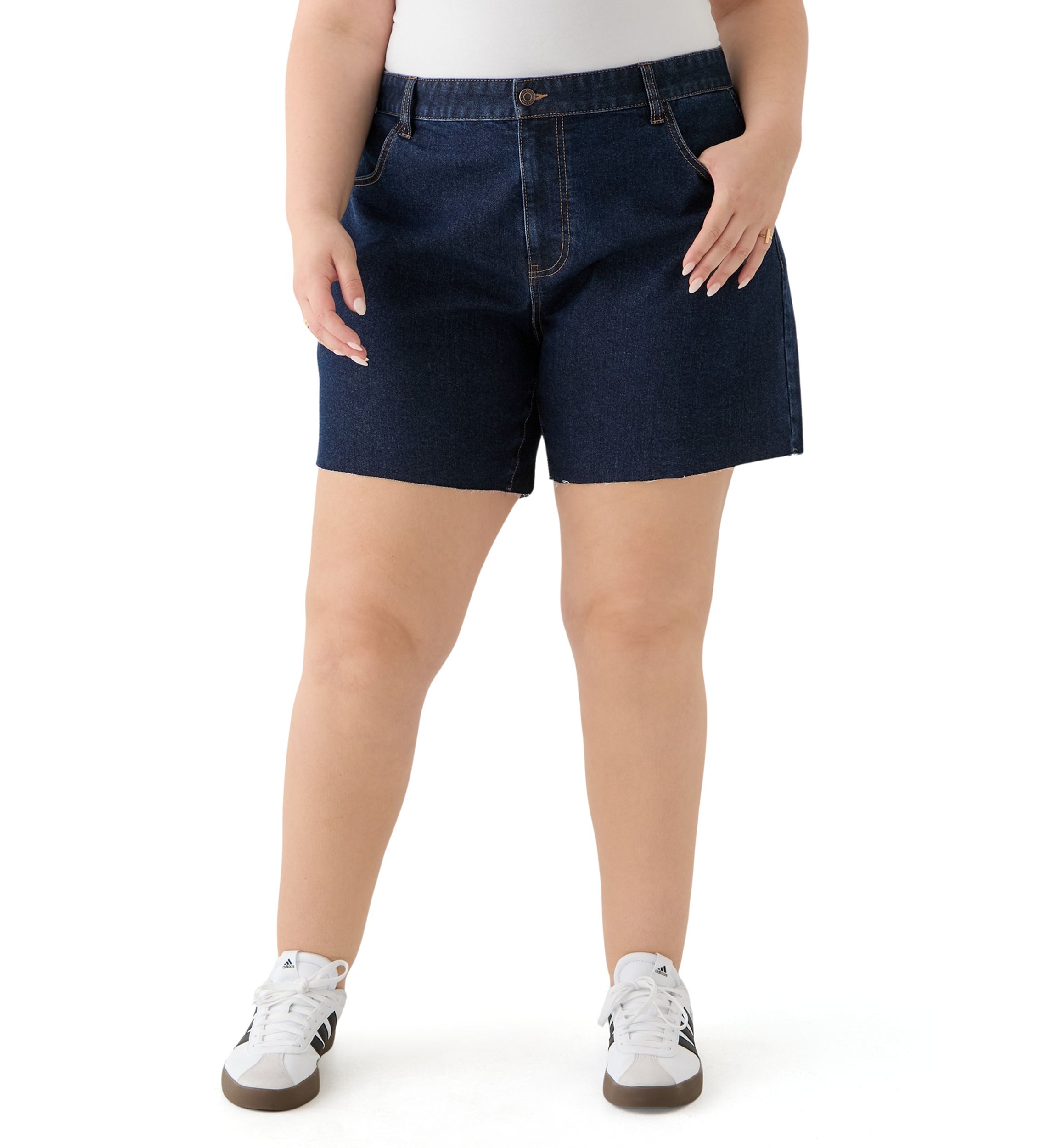 Plus Size Clean Hem Cutoff Jorts 