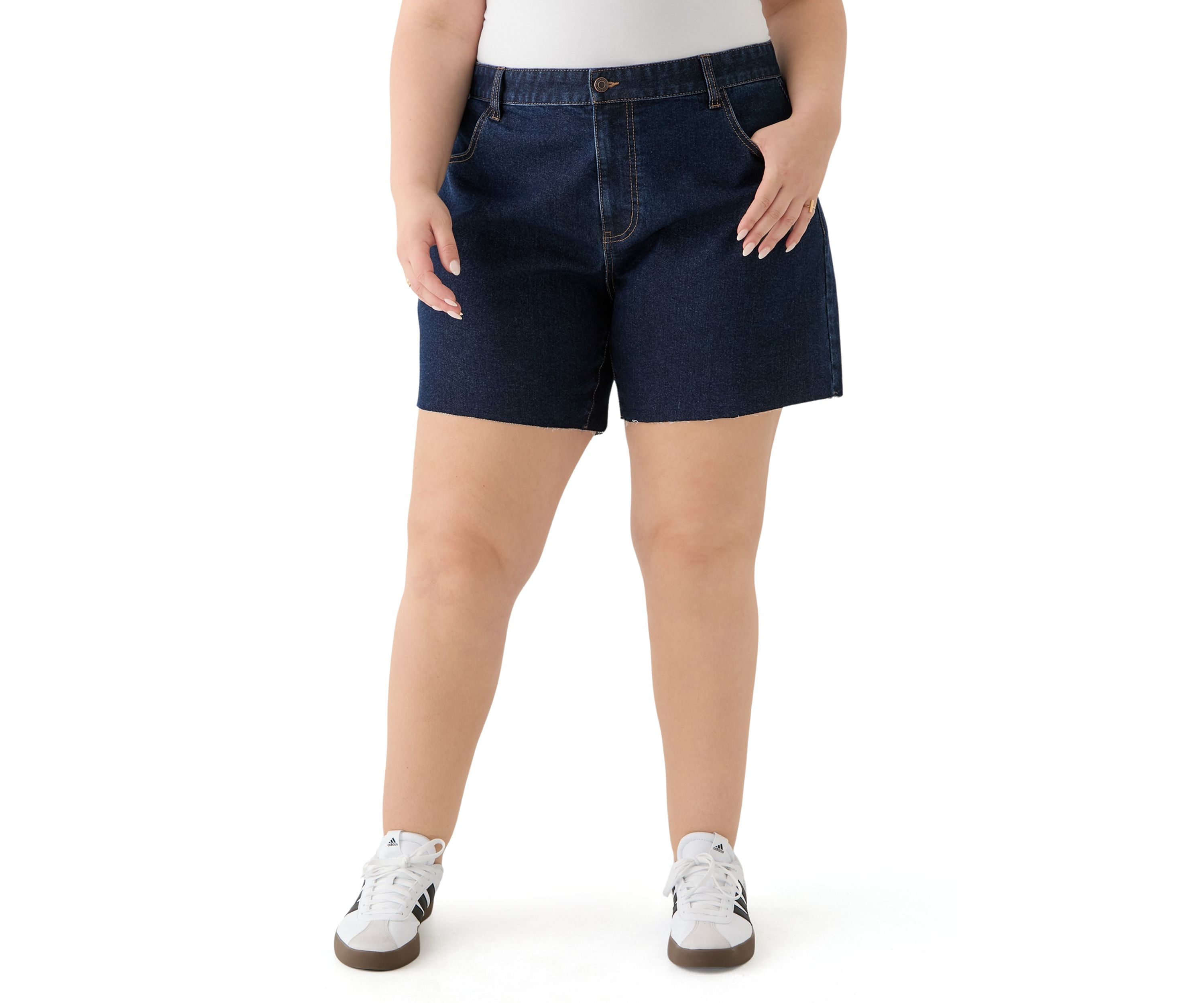 Plus Size Clean Hem Cutoff Jorts 